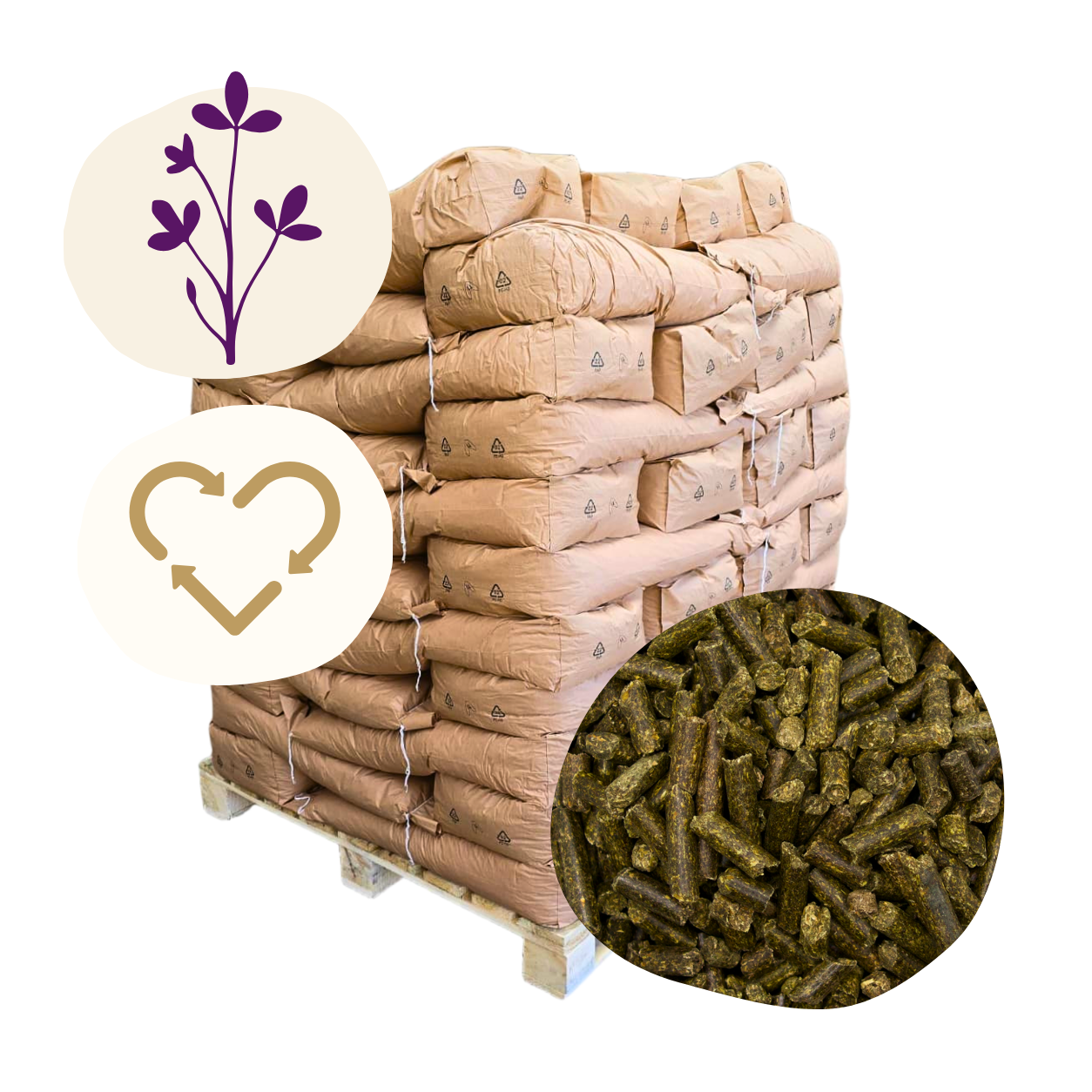 960kg Futtermittel: Luzerne-Pellets