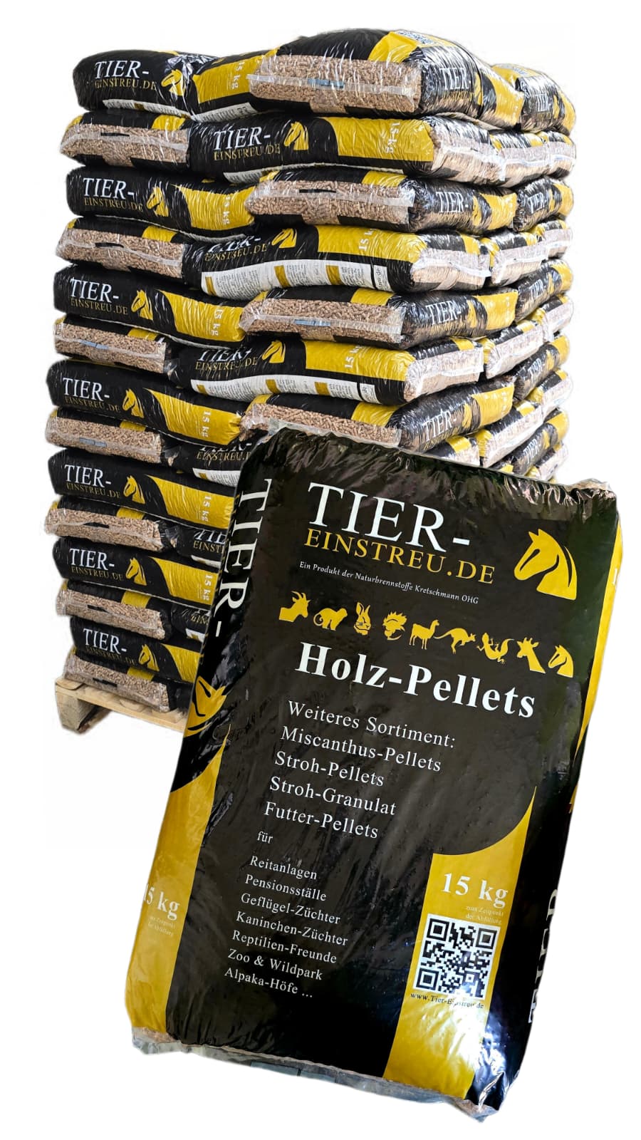 195kg Premium-Einstreu-Pellets aus Holz