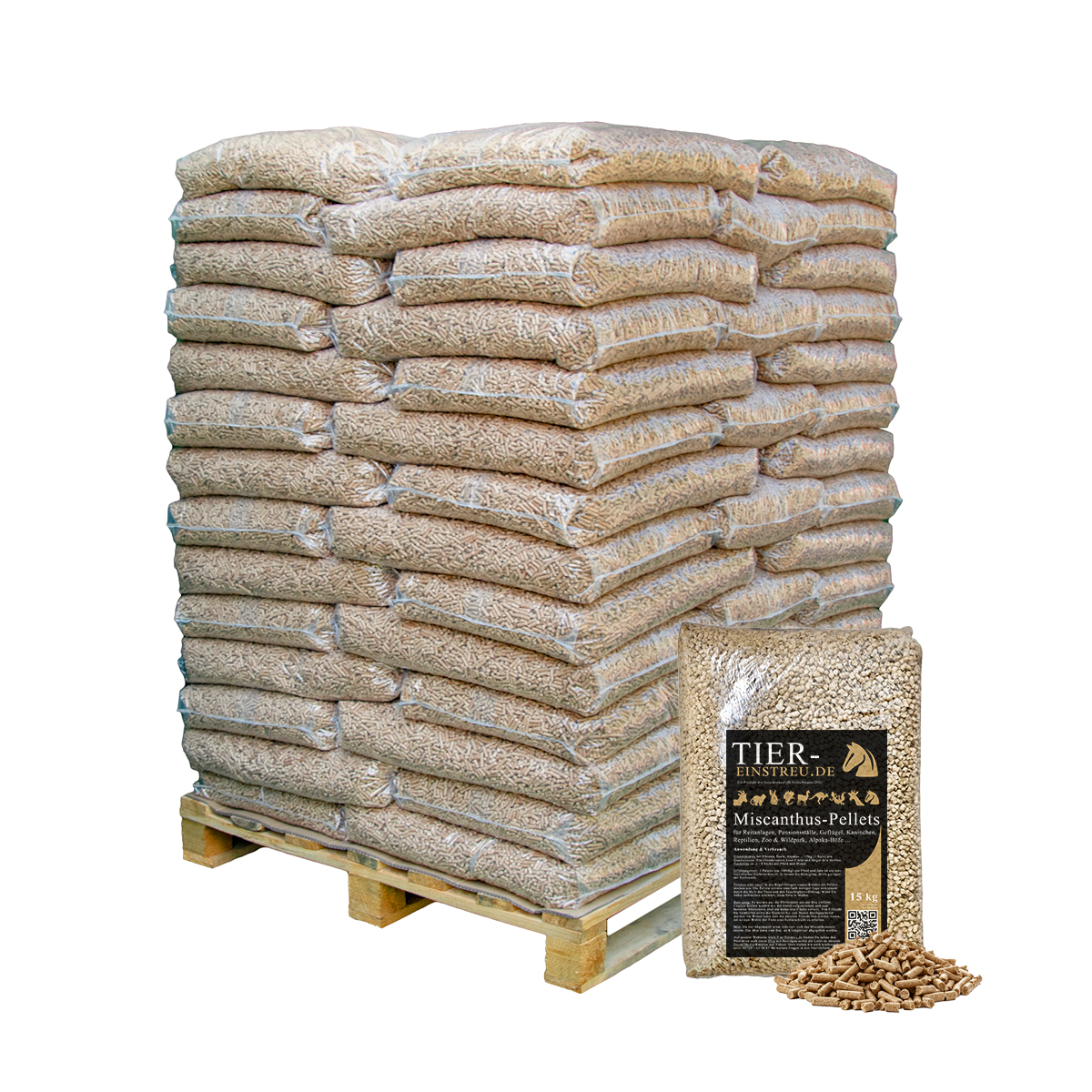 960kg Einstreu-Pellets aus Miscanthus / Chinaschilf / Elefantengras 960kg Einstreu-Pellets aus Miscanthus / Chinaschilf / Elefantengras