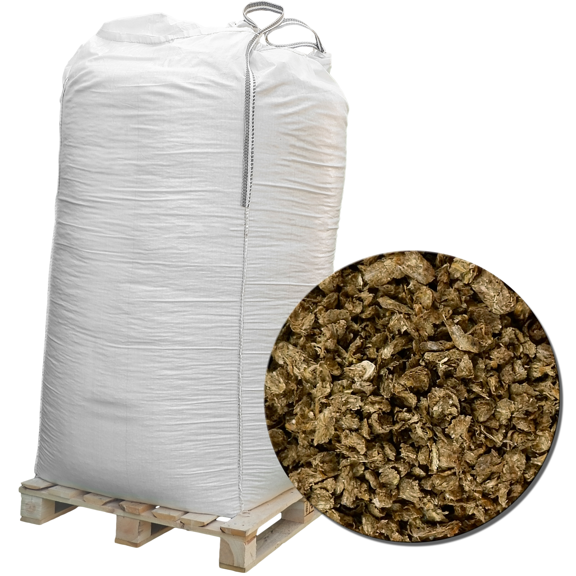 1000kg BigBag: Einstreu-Granulat aus Weizenstroh 1000kg BigBag: Einstreu-Granulat aus Weizenstroh
