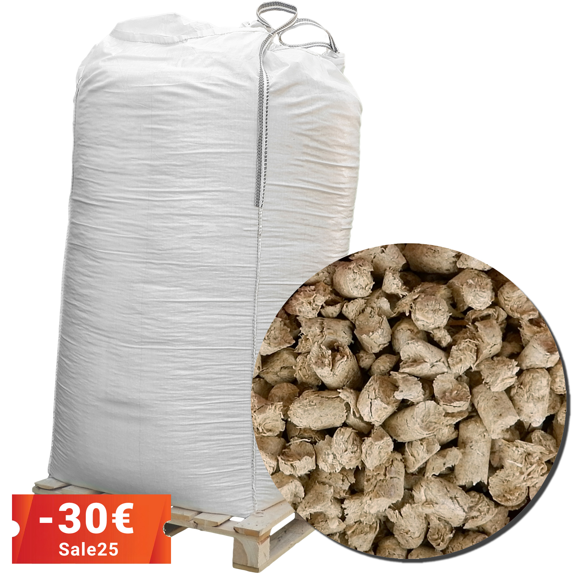 1000kg BigBag: Einstreu-Pellets aus Miscanthus / Chinaschilf / Elefantengras
