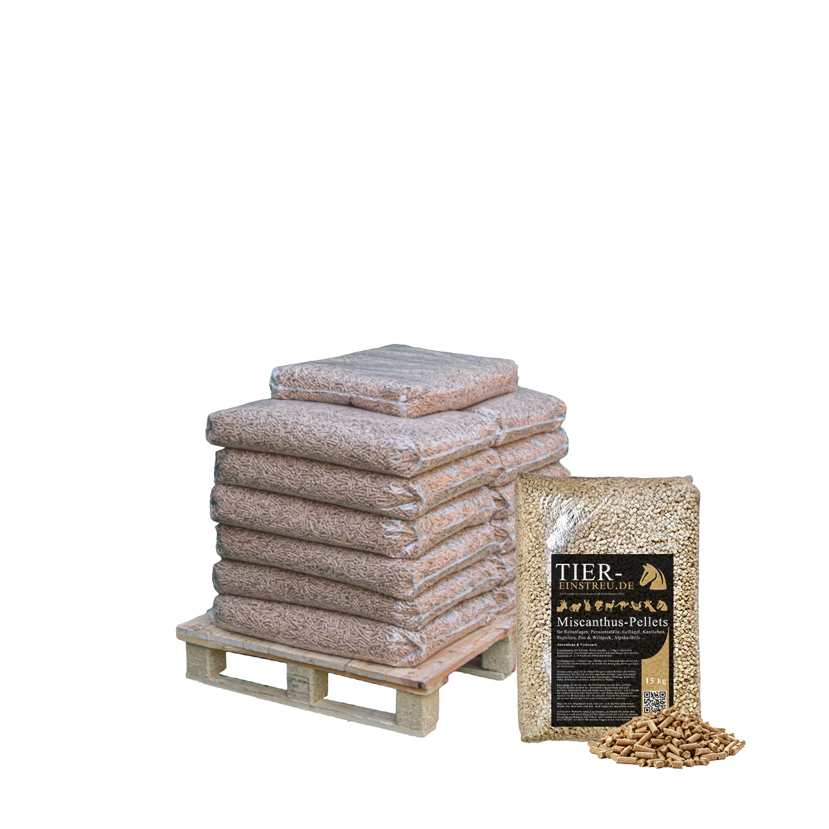 195kg Pferdeeinstreu-Pellets aus Miscanthus 195kg Pferdeeinstreu-Pellets aus Miscanthus