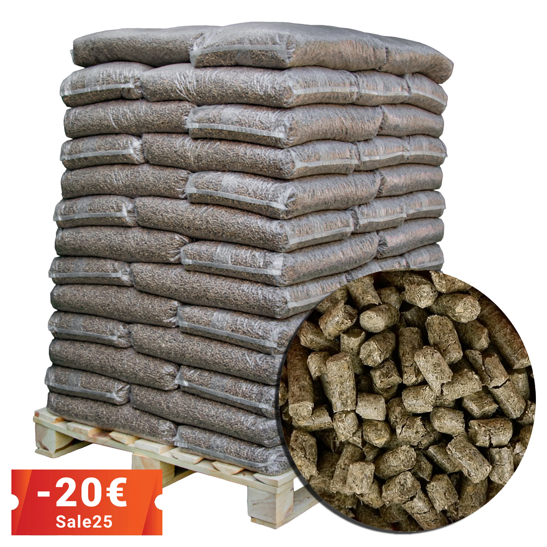 960kg Einstreu-Pellets aus Weizenstroh und Rapsstroh