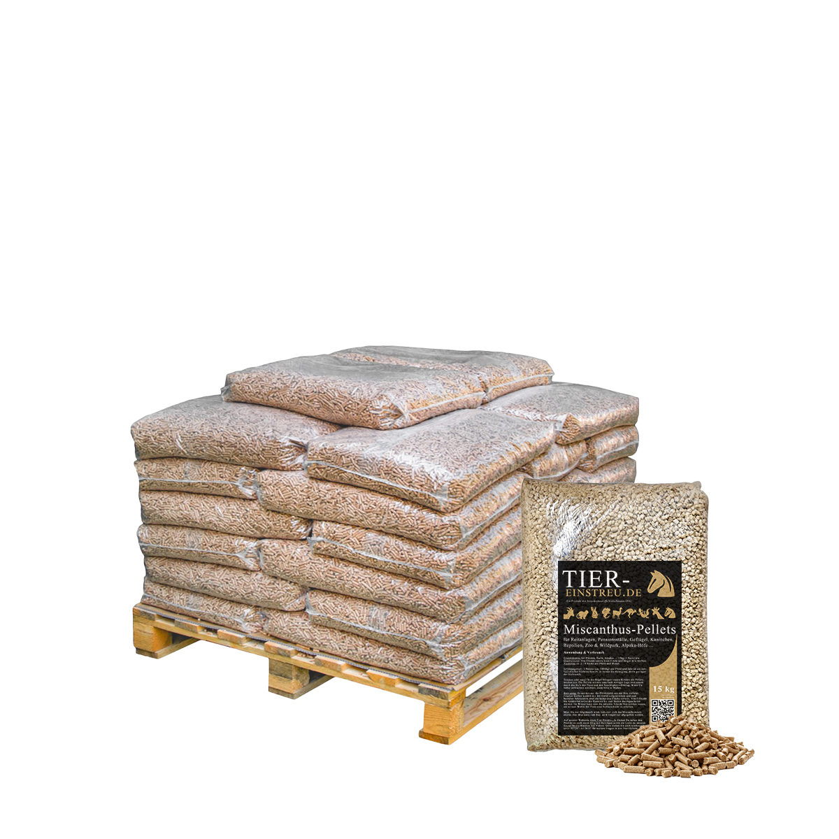 480kg Pferdeeinstreu-Pellets aus Miscanthus 480kg Pferdeeinstreu-Pellets aus Miscanthus