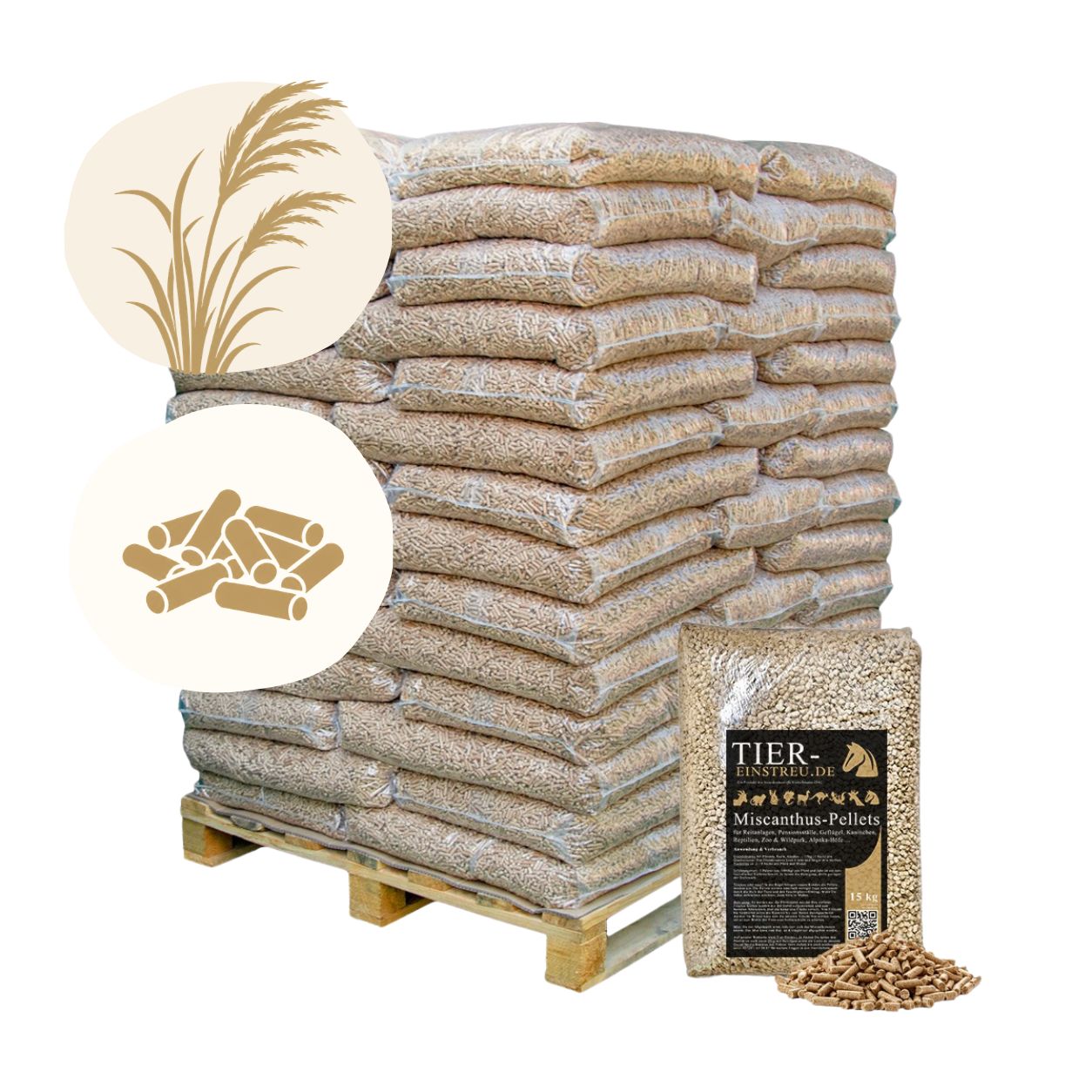 960kg Pferdeeinstreu-Pellets aus Miscanthus